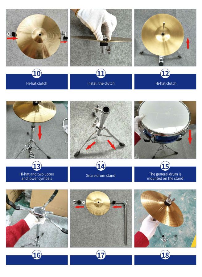 Melodic Fullsize 5 Piece Drum Kit with Double Braced Hardware Cymbals