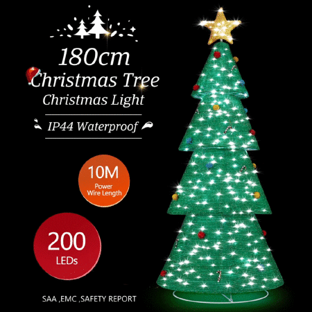 180CM 3D Christmas Tree Light Christmas LED Light Xmas Tree Lights Decorations 
