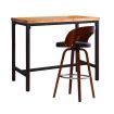 Levede 3pc Industrial Pub Table Bar Stools Wood Chair Set Home Kitchen Furniture