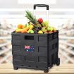 Foldable Shopping Cart Trolley Pack & Roll Folding Grocery Basket Crate Portable