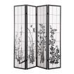 Levede 4 Panel Room Divider Screen Door Stand Privacy Fringe Wood Fold Blossom