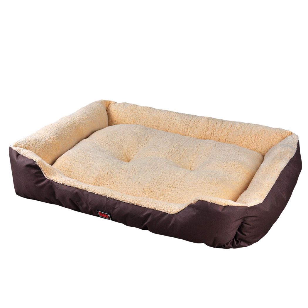 PaWz Pet Bed Mattress Dog Cat Pad Mat Cushion Soft Winter Warm Large Brown