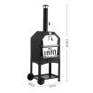 3in1 Charcoal BBQ Grill Steel Pizza Oven Smoker Outdoor Portable Barbecue Camp