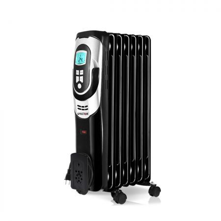 Spector 1500W Oil Heater Column Timer Thermostat Portable Filled Wheels 7Fin