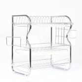 3 Tier Stainless Steel Dish Rack Drainer Tray Kitchen Storage Cup Cutlery Holder