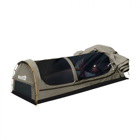 Mountview King Single Swag Camping Swags Canvas Dome Tent Hiking Mattress Grey Mountview King Single Swag Camping Swags Canvas Dome Tent Hiking Mattress Grey
