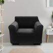 Couch High Stretch Sofa Lounge Cover Protector Recliner Slipcover 1 Seater Black