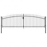 Double Door Fence Gate with Spear Top 400x150 cm