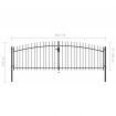 Double Door Fence Gate with Spear Top 400x150 cm