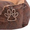 Dog Bed with Cushion PU Artificial Leather Size XXL Brown