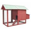 Chicken Cage Red 170x81x110 cm Solid Pine & Fir Wood