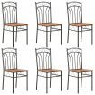 Dining Chairs 6 pcs Brown MDF