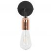 Wall Lights 2 pcs with Filament Bulbs 2 W Black and Copper E27