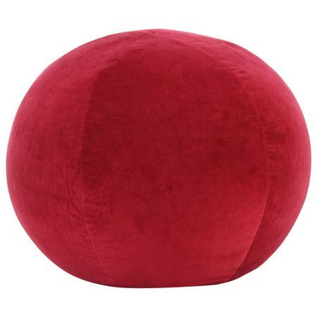 Pouffe Cotton Velvet 50x35 cm Red