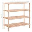 4-Tier Shoe Rack Solid Fir Wood