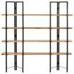 4-Tier Bookcase 160x35x160 cm Solid Mango Wood