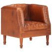 Tub Chair Brown Real Goat Leather