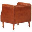 Tub Chair Brown Real Goat Leather