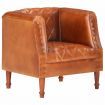 Tub Chair Brown Real Goat Leather