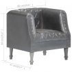 Tub Chair Grey Real Goat Leather