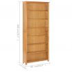 6-Tier Bookcase 90x22.5x200 cm Solid Oak Wood