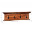 Wall Mounted Coat Rack 70x10x20 cm Solid Teak Wood