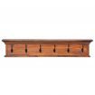 Wall Mounted Coat Rack 100x10x20 cm Black Solid Teak Wood