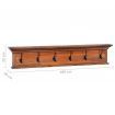 Wall Mounted Coat Rack 100x10x20 cm Black Solid Teak Wood
