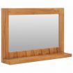 Wall Mirror with Shelf 60x12x40 cm Solid Teak Wood