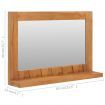 Wall Mirror with Shelf 60x12x40 cm Solid Teak Wood