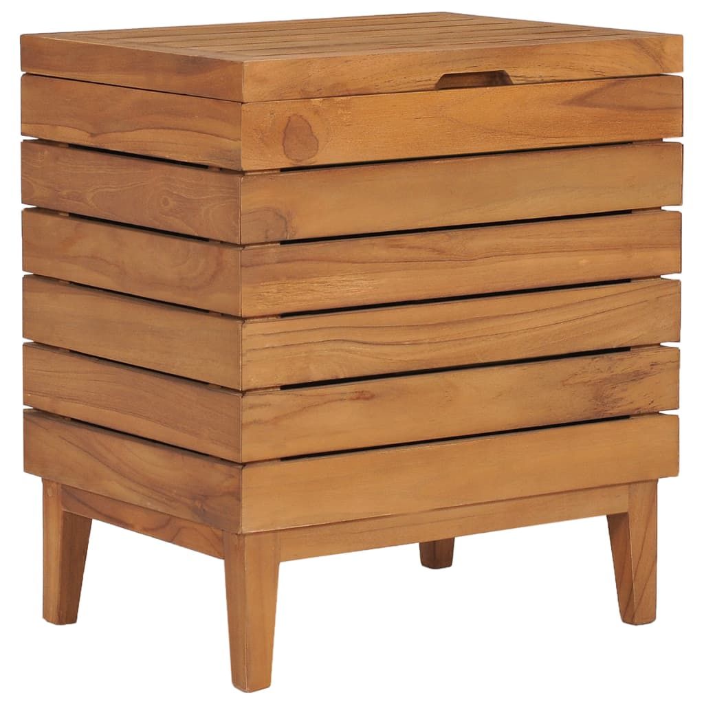 Laundry Basket 40x30x45 cm Solid Teak Wood