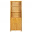 Bookcase with 2 Doors 70x30x180 cm Solid Oak Wood