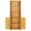 Bookcase with 2 Doors 70x30x180 cm Solid Oak Wood