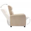 Recliner Cream Faux Suede Leather
