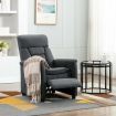 Massage Recliner Light Grey Faux Suede Leather