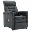 Massage Recliner Light Grey Faux Suede Leather