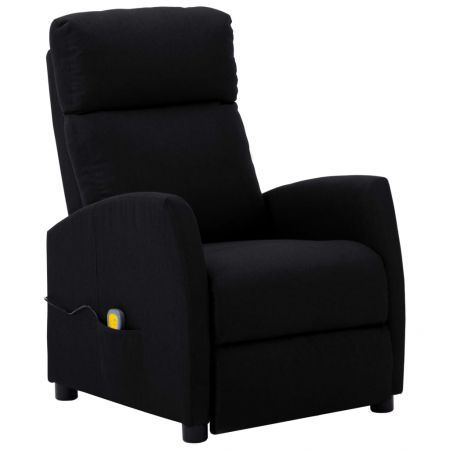 Massage Reclining Chair Black Fabric Massage Reclining Chair Black Fabric