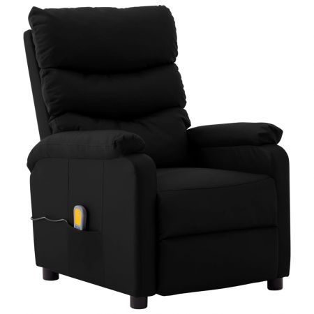Massage Reclining Chair Black Faux Leather Massage Reclining Chair Black Faux Leather