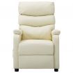 Massage Reclining Chair Cream Faux Leather