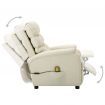 Massage Reclining Chair Cream Faux Leather