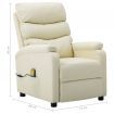 Massage Reclining Chair Cream Faux Leather