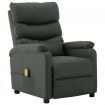 Massage Reclining Chair Grey Faux Leather