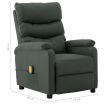 Massage Reclining Chair Grey Faux Leather