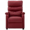 Massage Reclining Chair Wine Red Faux Leather