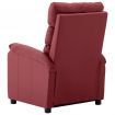 Massage Reclining Chair Wine Red Faux Leather