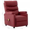 Massage Reclining Chair Wine Red Faux Leather