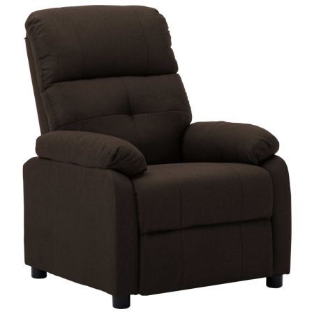 Recliner Chair Dark Brown Fabric
