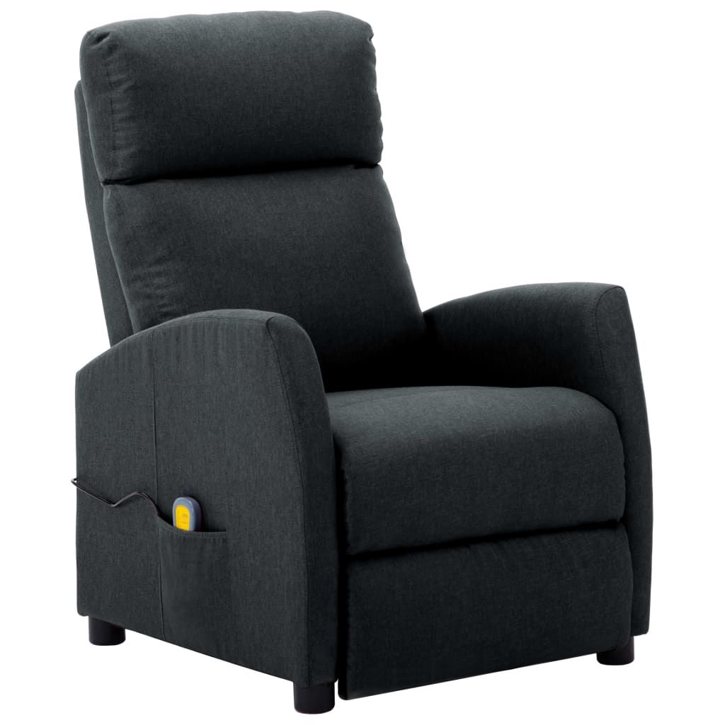Massage Reclining Chair Dark Grey Fabric