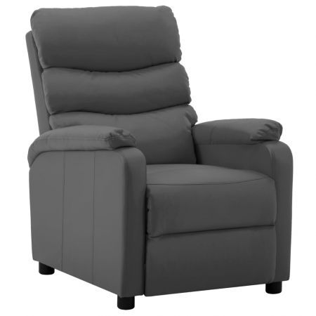 Reclining Chair Grey Faux Leather