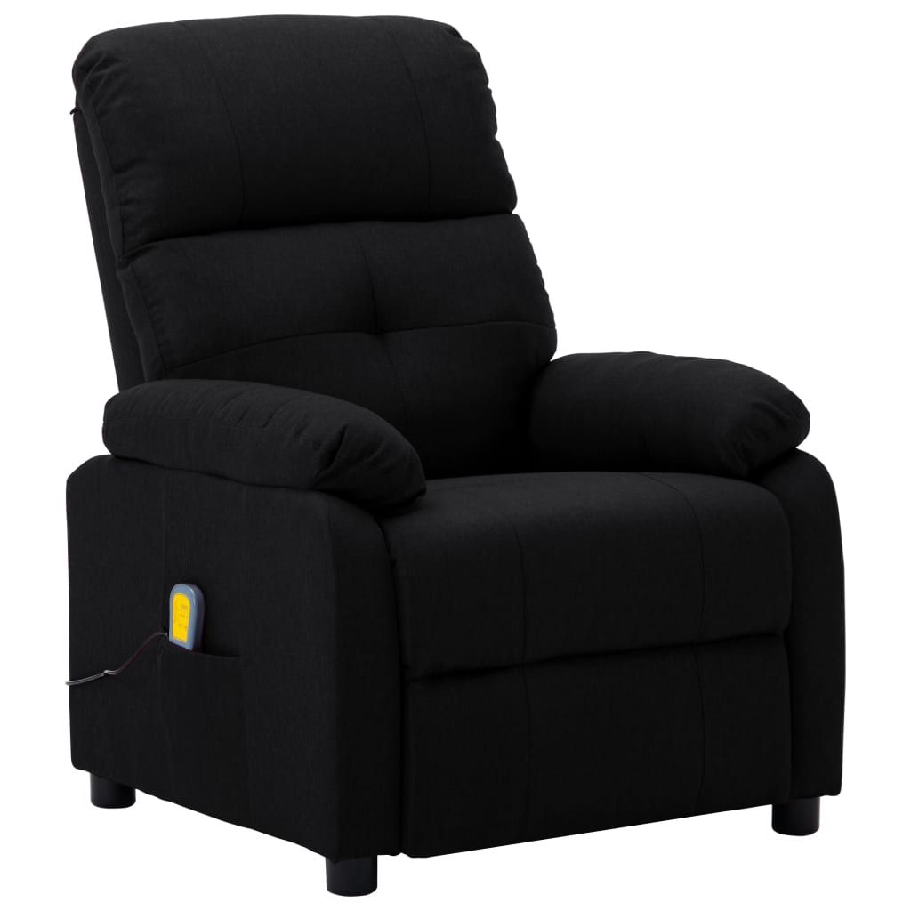 Massage Recliner Chair Black Fabric